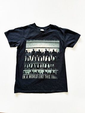 Black Graphic Backstreet Boys "In A World Like This" Tour T‑Shirt 2014, Size Sm